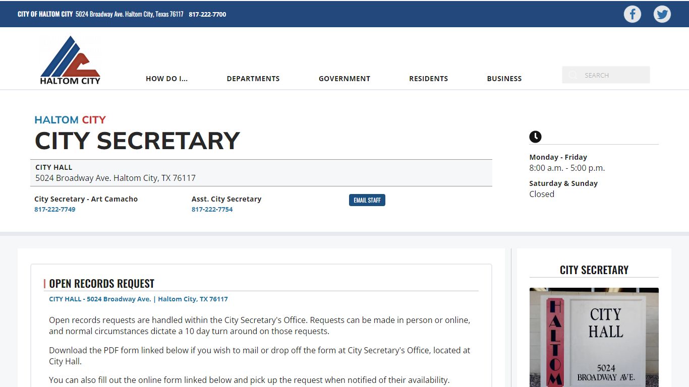 Haltom City, Texas | Official Website - Open Records Request