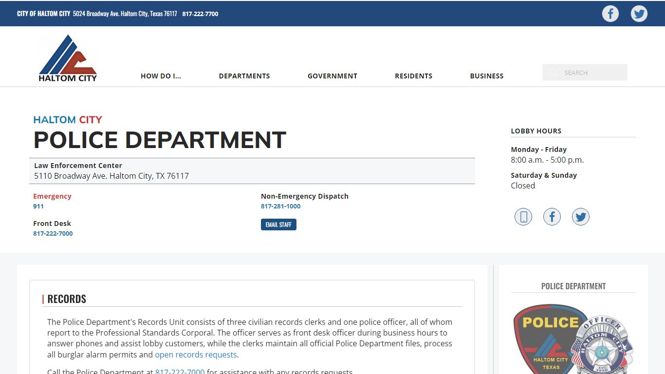 Haltom City, Texas | Official Website - Police Records
